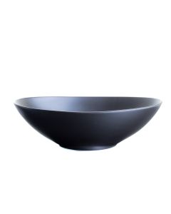12" Oval Stoneware Bowl Black
