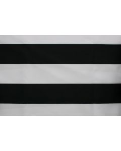 Black + White 3" Stripe 132" Round Table linen