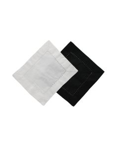 White Hemstitch Cocktail Napkin 6"