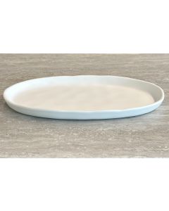 12 x 7.5" Oval Linen Melamine Tray