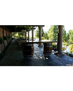 6 Foot Oak Barrel Bar