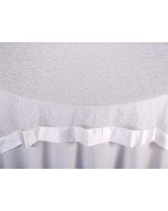 White Vine Organza 54" x 54" Square Table linen with Satin border