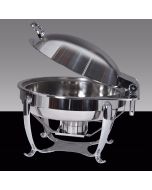 Chafer Round Stainless with Hinged Lid 6qt.