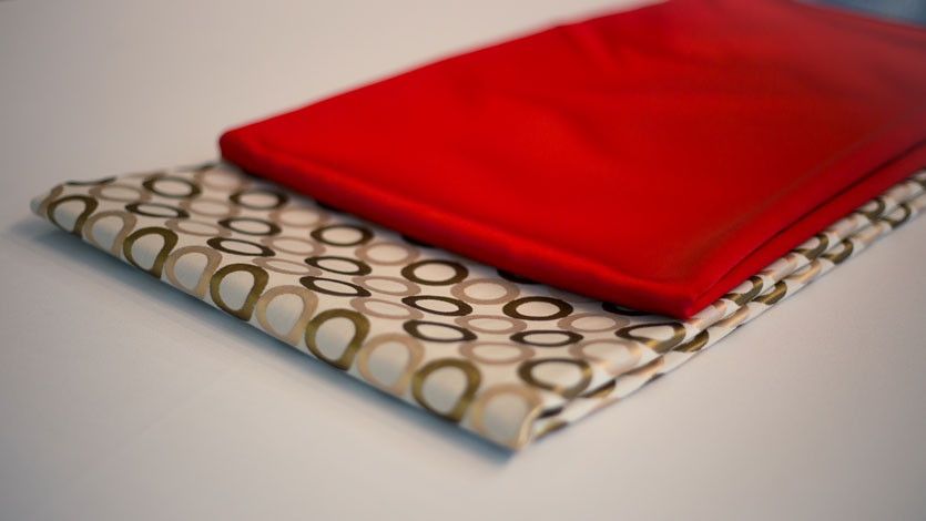 Gold and red linen
